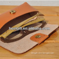 real leather glasses case, orange glasses bag with button closure